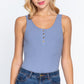 Slvless Henley Rib Knit Bodysuit