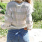 Crochet Stripe Long Sleeve Semi-sheer Top
