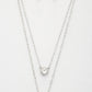 Double Crystal Metal Layered Necklace