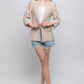 Woven Solid 3/4 Sleeve Blazer
