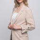 Woven Solid 3/4 Sleeve Blazer