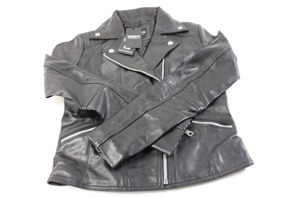 Barney's Original Belinda Real Leather Jacket in Black XS